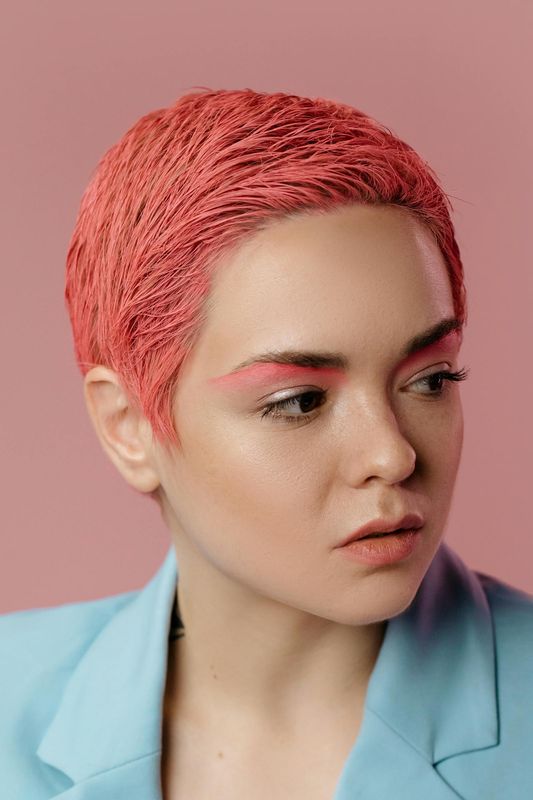 Bold pink hair color result