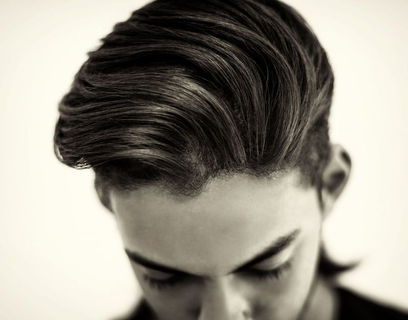 Classic pompadour hairstyle